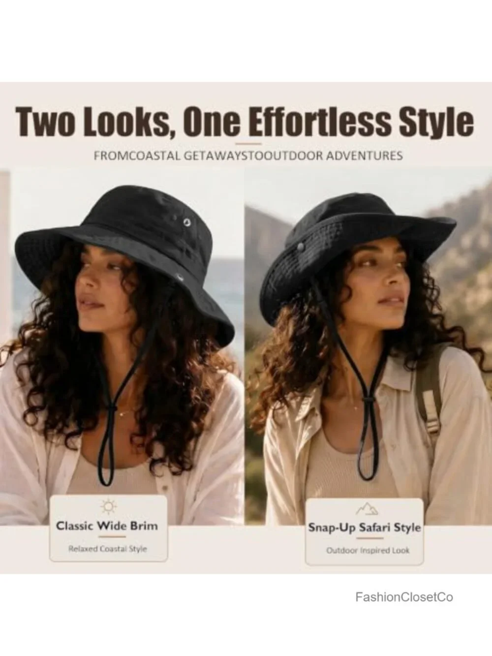 Satin Lined Sun Hat Wide Brim Washed Cotton with Satin Lining for Beach Travel